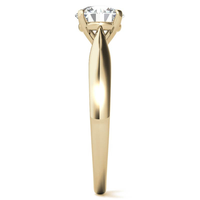 Round Cathedral Basket Moissanite Solitaire Ring
