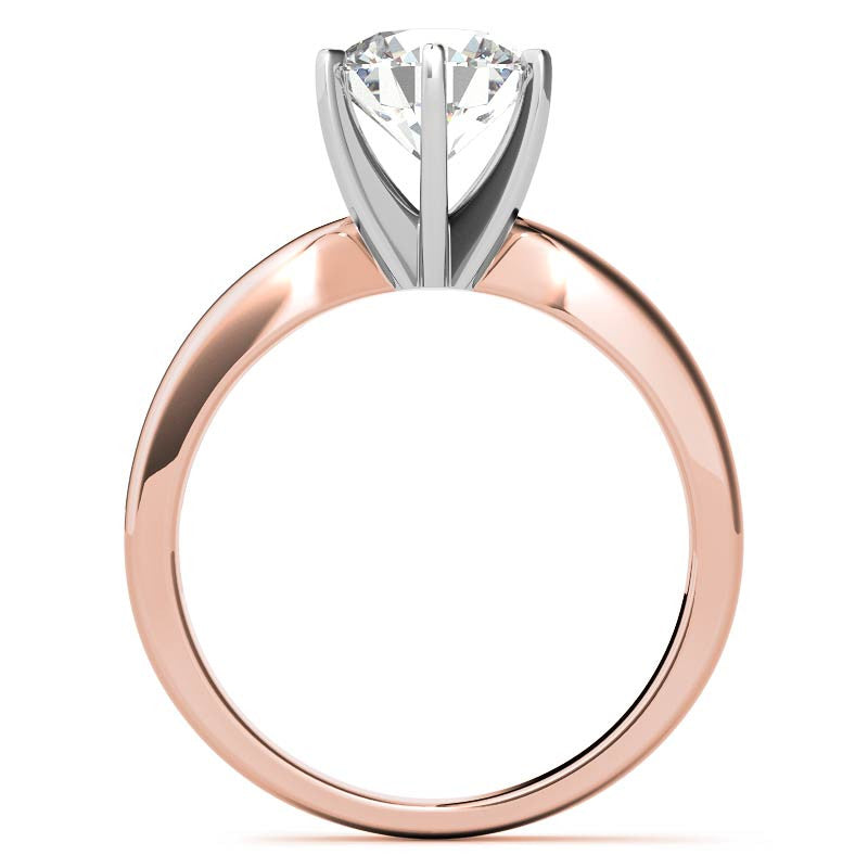 Wider Band Round Brilliant Moissanite Solitaire Ring