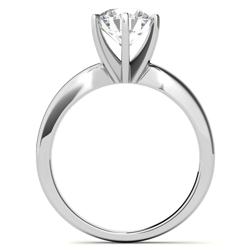 Wider Band Round Brilliant Moissanite Solitaire Ring