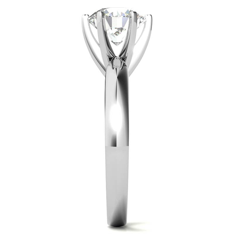 Wider Band Round Brilliant Moissanite Solitaire Ring