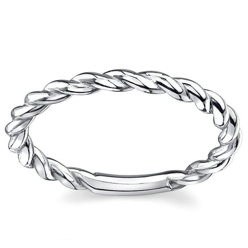 Cushion Moissanite Woven Band Solitaire Ring