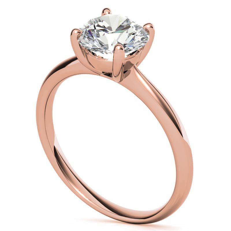 Round Brilliant Moissanite Low-Set Basket Solitaire Ring