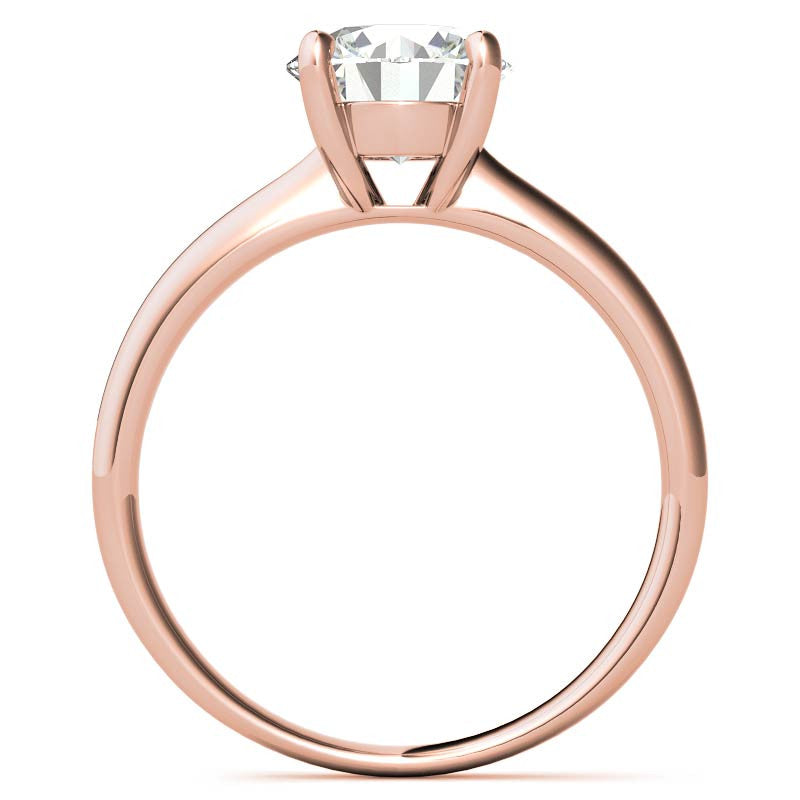 Round Brilliant Moissanite Low-Set Basket Solitaire Ring