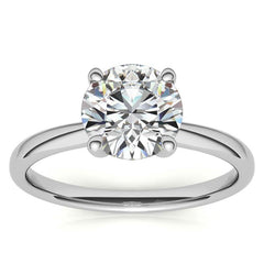 Round Brilliant Moissanite Low-Set Basket Solitaire Ring