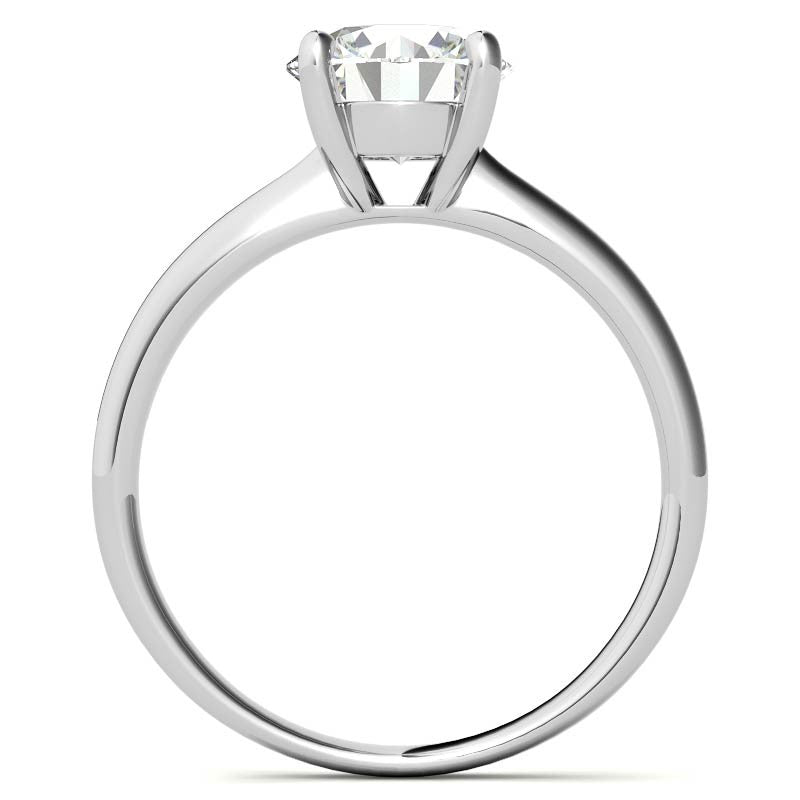 Round Brilliant Moissanite Low-Set Basket Solitaire Ring
