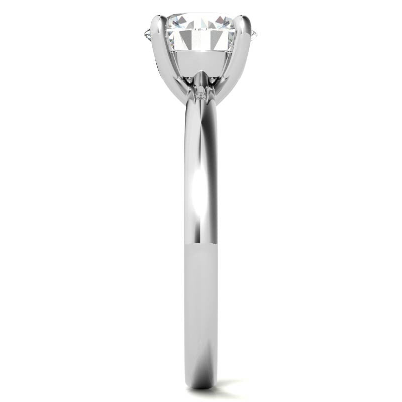 Round Brilliant Moissanite Low-Set Basket Solitaire Ring