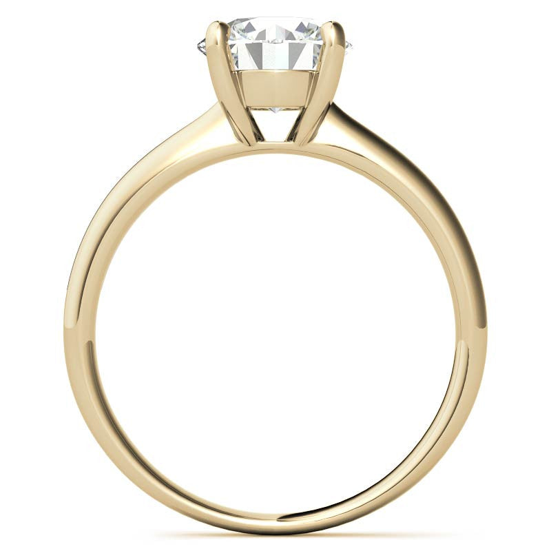Round Brilliant Moissanite Low-Set Basket Solitaire Ring