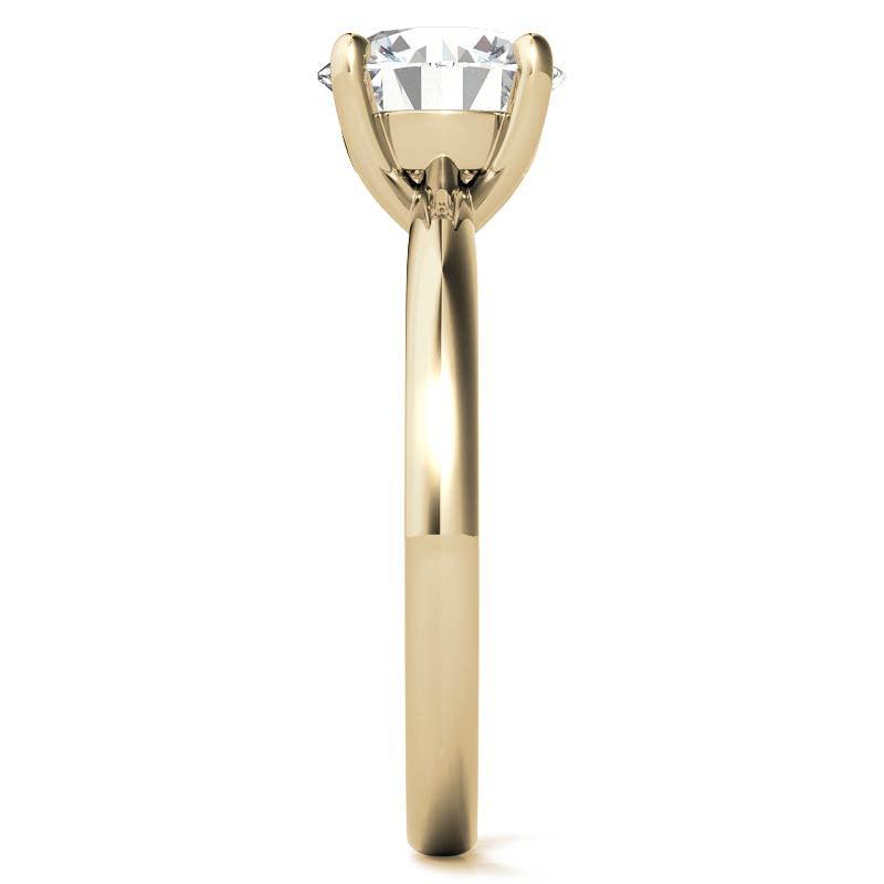 Round Brilliant Moissanite Low-Set Basket Solitaire Ring