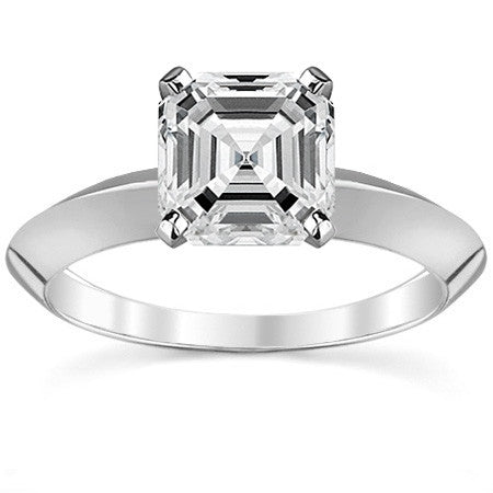 Moissanite Knife Edge Solitaire Ring