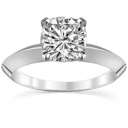 Moissanite Knife Edge Solitaire Ring