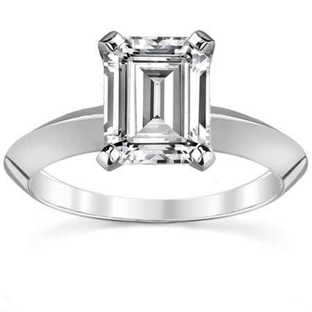 Moissanite Knife Edge Solitaire Ring