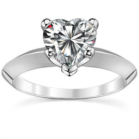 Moissanite Knife Edge Solitaire Ring