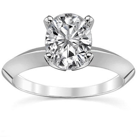 Moissanite Knife Edge Solitaire Ring
