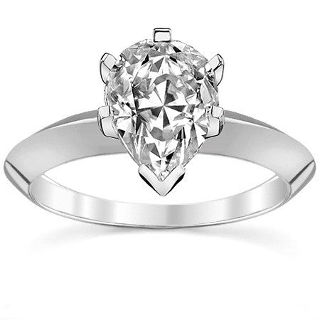 Moissanite Knife Edge Solitaire Ring
