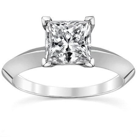 Moissanite Knife Edge Solitaire Ring