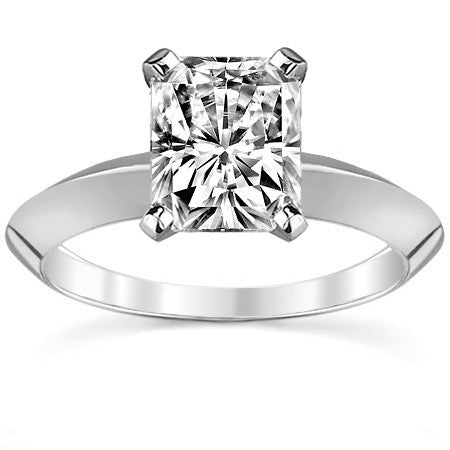Moissanite Knife Edge Solitaire Ring