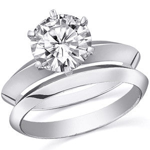 Moissanite Knife Edge Solitaire Ring