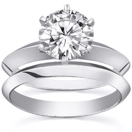 Moissanite Knife Edge Solitaire Ring