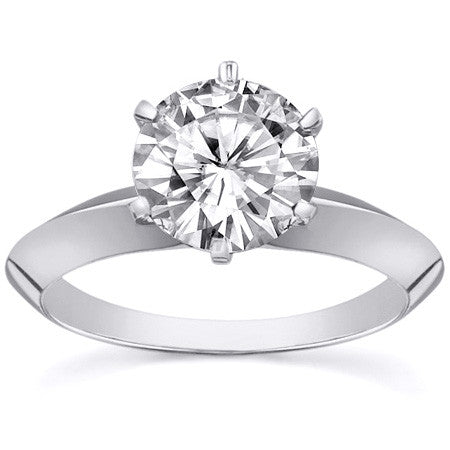 Moissanite Knife Edge Solitaire Ring