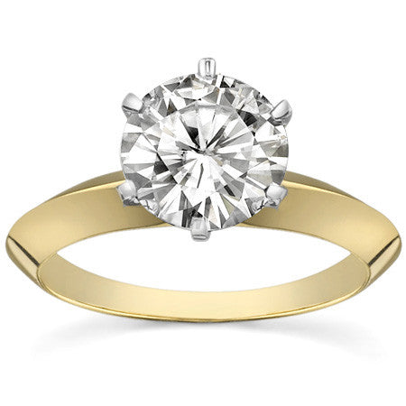 Moissanite Knife Edge Solitaire Ring