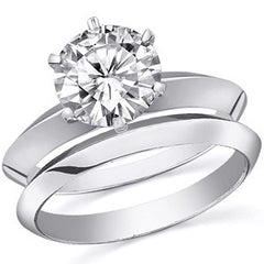 Moissanite Knife Edge Solitaire Ring