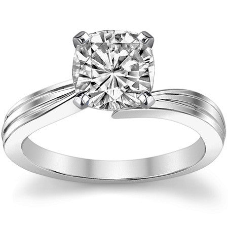 Moissanite Modern Bypass Solitaire Ring