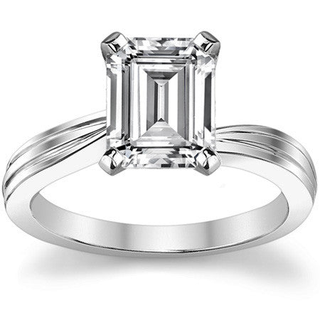Moissanite Modern Bypass Solitaire Ring