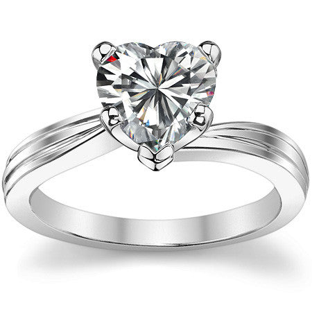 Moissanite Modern Bypass Solitaire Ring