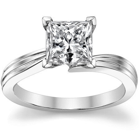 Moissanite Modern Bypass Solitaire Ring