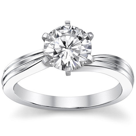 Moissanite Modern Bypass Solitaire Ring