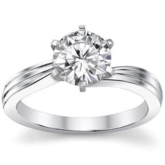 Moissanite Modern Bypass Solitaire Ring