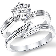 Moissanite Modern Bypass Solitaire Ring