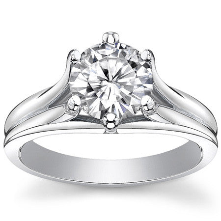 Round Brilliant Moissanite 6-Prong Solitaire Ring