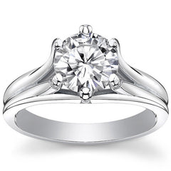 Round Brilliant Moissanite 6-Prong Solitaire Ring