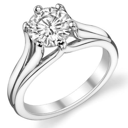Round Brilliant Moissanite 6-Prong Solitaire Ring