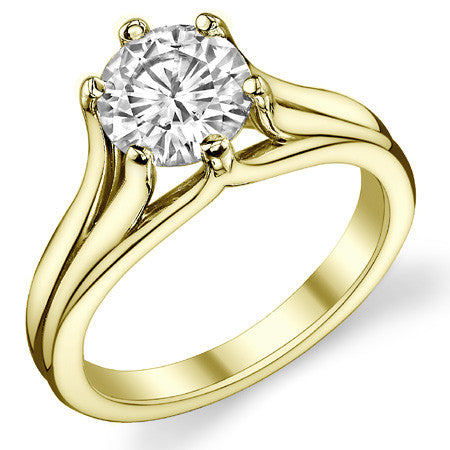 Round Brilliant Moissanite 6-Prong Solitaire Ring