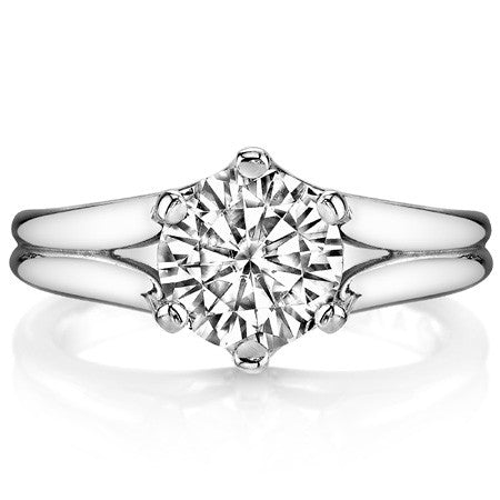 Round Brilliant Moissanite 6-Prong Solitaire Ring