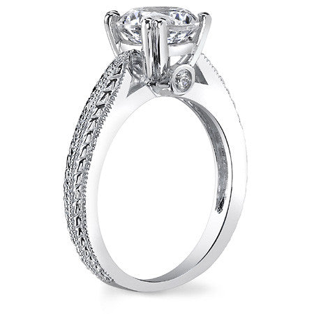 Double Prong Antique Solitaire Ring with Surprise Stone