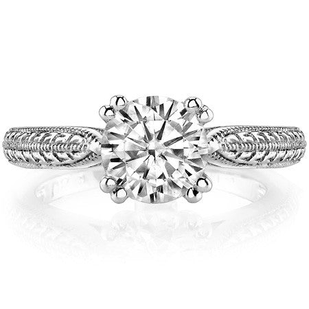 Double Prong Antique Solitaire Ring with Surprise Stone