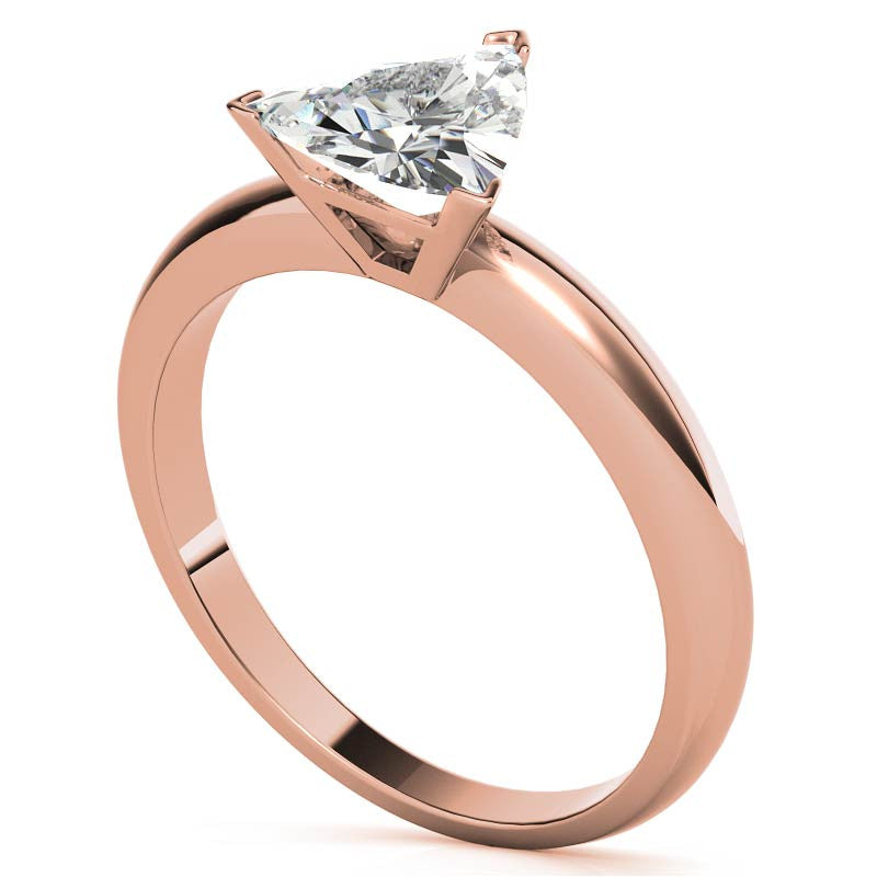 Trillion Cut Moissanite Solitaire Ring with Optional Matching Band