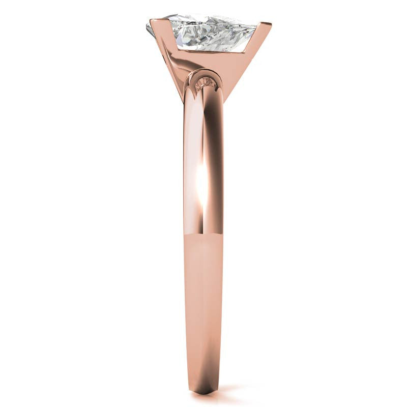 Trillion Cut Moissanite Solitaire Ring with Optional Matching Band