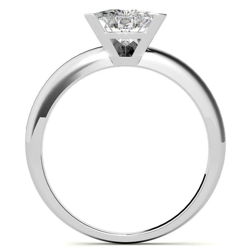 Trillion Cut Moissanite Solitaire Ring with Optional Matching Band