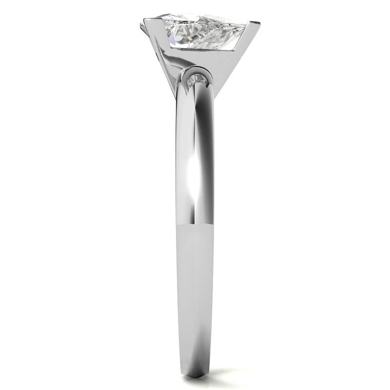 Trillion Cut Moissanite Solitaire Ring with Optional Matching Band