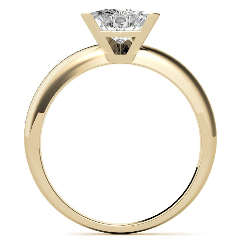 Trillion Cut Moissanite Solitaire Ring with Optional Matching Band
