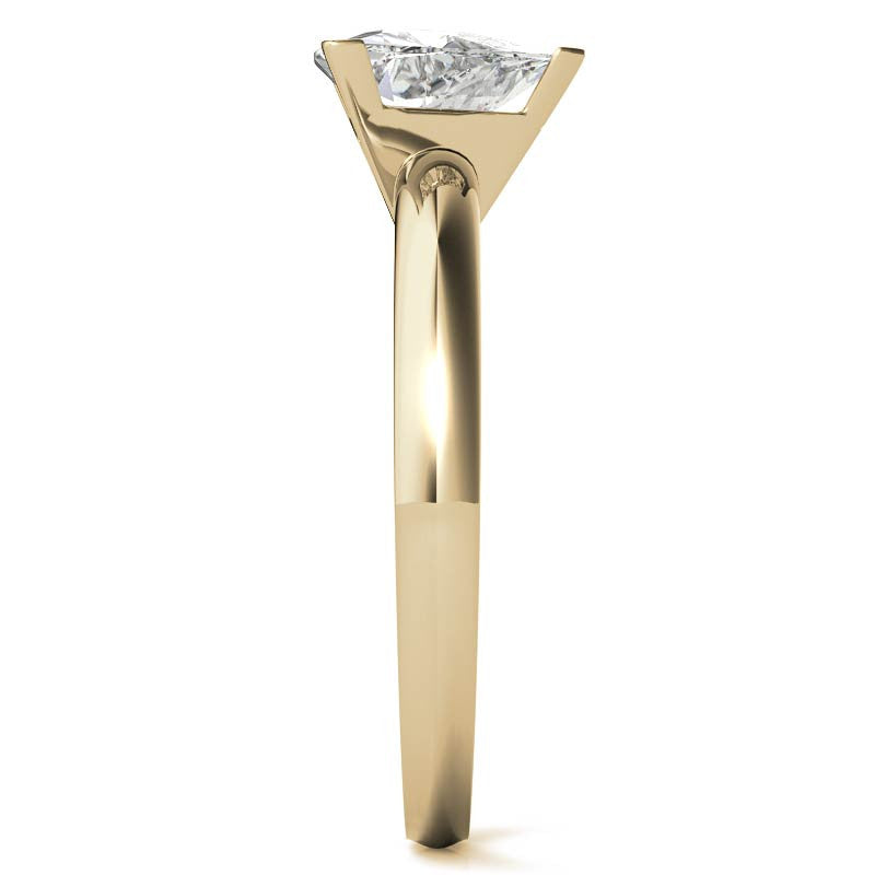 Trillion Cut Moissanite Solitaire Ring with Optional Matching Band
