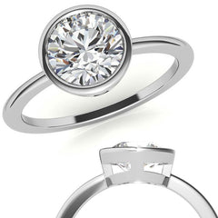 Round Brilliant Moissanite Bezel Solitaire Ring