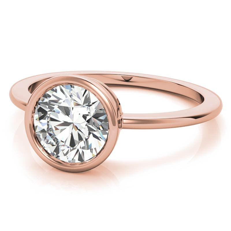 Round Brilliant Moissanite Bezel Solitaire Ring