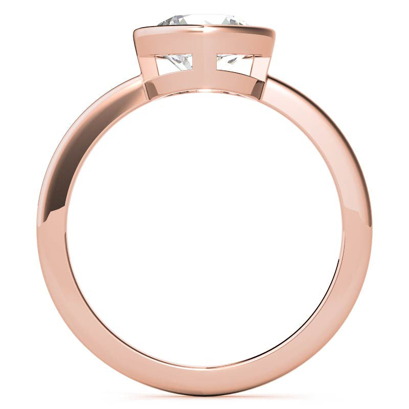 Round Brilliant Moissanite Bezel Solitaire Ring