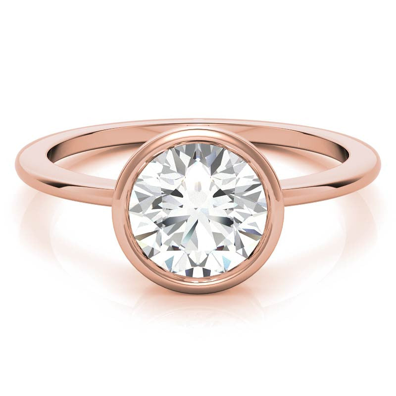 Round Brilliant Moissanite Bezel Solitaire Ring