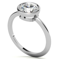 Round Brilliant Moissanite Bezel Solitaire Ring